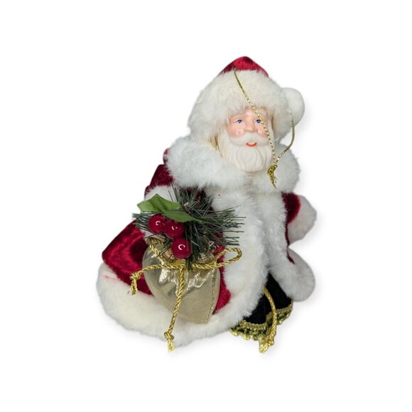Santa Claus Ornament and/or Small Christmas Tree Topper 6.5" Tall - Picture 5 of 10